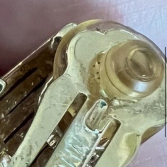 St. John Designer Clip-On Earrings Vintage Gold Plated - Picture 3 of 9